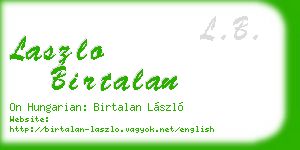 laszlo birtalan business card