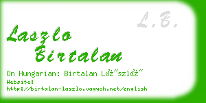 laszlo birtalan business card